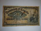 Dominion of Canada 25 Cents 1900 Banknote Vintage World Paper Money Cash Note