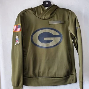 Green Bay Packers Sweatshirt Teen's Small Salute To Service Green Nike - Picture 1 of 12