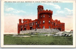 NEWPORT, R.I. POSTCARD The Castle From Cliff Walk, Residence of Charles Lippett - Picture 1 of 2