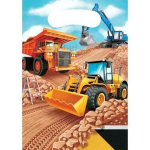 Big Dig Construction Loot Treat Favour Plastic Bags 8 Pack Boys Birthday Party - Picture 1 of 1