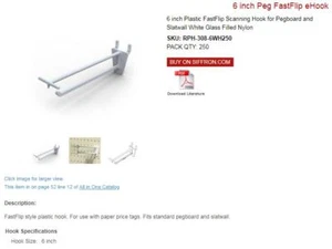 6 inch Plastic FastFlip Scanning Hook for Pegboard & Slatboard w/ Holders Bundle - Picture 1 of 9