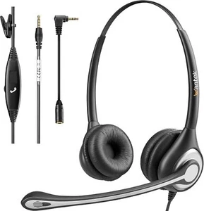 Phone Headset for Cell Phone with Microphone Noise Cancelling 3.5mm Computer - Picture 1 of 7
