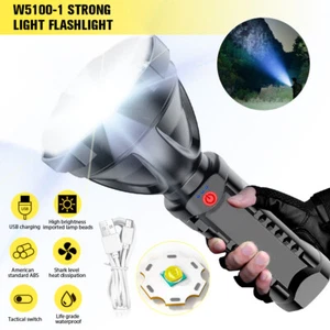 1900000LM LED Flashlight High Lumens Tactical Flash Light USB Rechargeable Torch - Picture 1 of 56