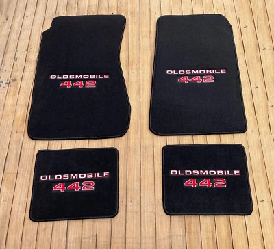 1968-72 Oldsmobile Cutlass 442 floor mats carpet black Set of 4 - Image 1 of 2