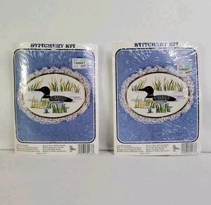 The New Berlin Stitchery Kits 30233 Loon In Water TWO kits NOS Made In USA 1987 - Picture 1 of 8