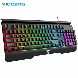  Metal RGB Illuminated Backlit Gaming Keyboard NKey Rollover UK Layout  - Picture 1 of 12