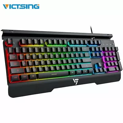 Metal RGB Illuminated Backlit Gaming Keyboard NKey Rollover UK Layout  - Image 1 of 4