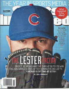 JON LESTER 'CHICAGO CUBS' 2015 MLB PITCHER SIGNED SI MAGAZINE *COA 2 - Picture 1 of 1