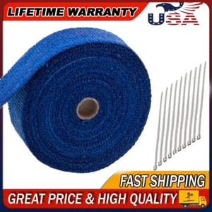High Temp Double Exhaust Header Wrap - Heat Shield Manifold Tape Fiberglass USA - Picture 1 of 11
