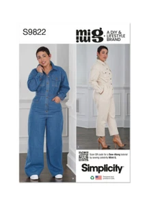 Tuta donna donna SIMPLICITY modello cucito 9822 Misses 8-16 o 18-26 - Foto 1 di 6