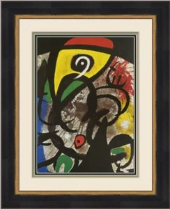 Joan Miro - Figure and Bird at Night Custom Gallery Framed Print  - Picture 1 of 2