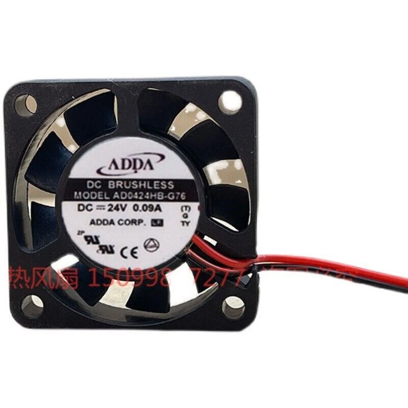 Original  ADDA 4010 4CM AD0424HB-G76 3 wires Cooler Fan 24V 0.09A  - Image 1 of 3