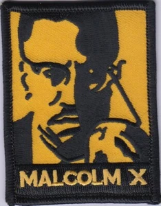 Parches bordados MALCOLM X (B/Y) 3"x2,25" planchados - Imagen 1 de 1