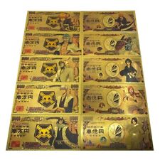 10pcs Japanese Manga Anime Bleach Kurosaki Gold Banknote Card For Nice Gift