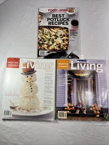 Martha Stewart Living Oct 1997 + Dec 2000 & Food & Wine Potluck Lot (3 Mags) - Picture 1 of 6