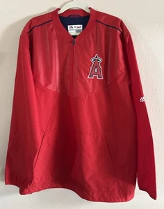 Chaqueta Angels Los Angeles Majestic Roja Sobre el Campo Cool Base Entrenamiento Media Cremallera XL - Imagen 1 de 8
