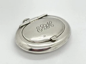 Antik 1919 massives Sterlingsilber Miniatur/Chatelaine Pulver kompakt Anhänger - Bild 1 von 16