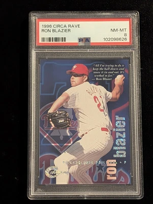 1996 Skybox Circa RAVE /150 Ron Blazier PSA 8 (Pop 1 None Higher) - Image 1 of 2