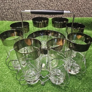 De colección Dorothy Thorpe Plata 8 Vasos de Bola Alta con Cubo de Hielo y Portador MCM - Imagen 1 de 8