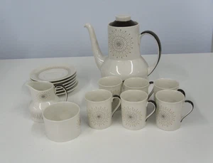 Fabulous Vintage Retro Royal Doulton Morning Star 15 Piece Coffee Set #W5 - Picture 1 of 6