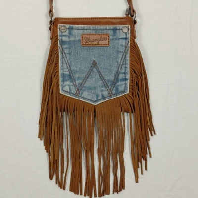 Cartera Bandolera Wrangler con Bolsillo Denim y Flecos Western Country Vaquera Foto 1 de 4