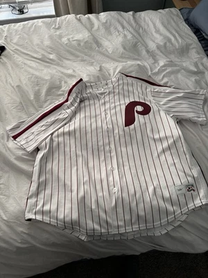 Camiseta a rayas Nike Cooperstown Philadelphia Phillies Mike Schmidt #20 2XL Foto 1 de 4