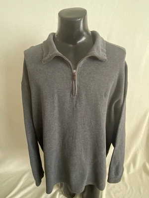 Polo Ralph Lauren Masculino 2XB Urze Cinza Algodão Estate Rib Quarter Zip Pulôver - Imagem 1 de 4