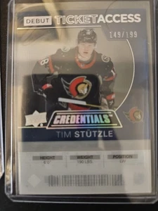 Tim Stutzle Debut Ticket Access Acetate / 199 ! 2020-21 Credentials - Picture 1 of 2