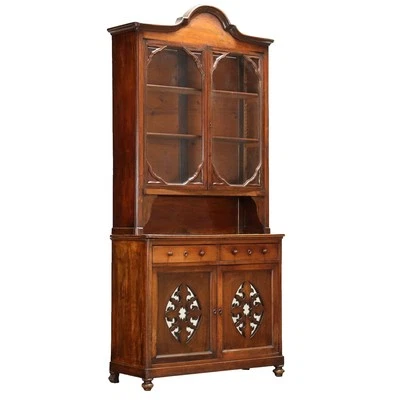 Antique Double Top Showcase with Drawers Walnut Italy XX Century - Image 1 of 4