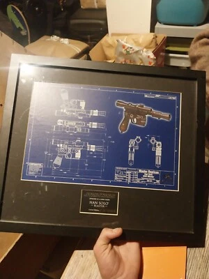 Han Solo Blaster, Limited Edition 525/5000, Master Replicas Bluebrint Lithograph - Photo 1/2