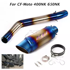 Sistema de escape deslizante para CF-Moto 400NK 650NK puntas silenciador cola azul tubo de enlace medio - Imagen 1 de 12