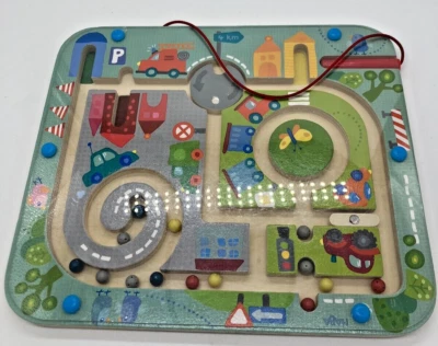 HABA Town Car  Maze Wooden Magnetic STEM Puzzle Activity Game Board - Image 1 of 4