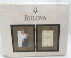 Bulova Picture Frame Clock B1234 Hinged Wood Case - Espresso Brown Finish