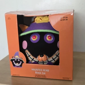 Gemmy 2004 Fiber Optic Haunted Head Black Cat Light-Up Halloween Decor - Picture 1 of 17