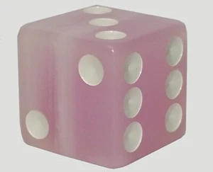 2-Inch Pink Lemonade Die Rounded Edges & Corners 1-Die White Spots (Dice) - Picture 1 of 2