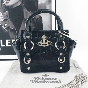 Vivienne Westwood Mini Shoulder Handbag Betty Embossed patent leathr Black New - Picture 1 of 13