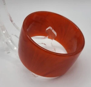 Vintage Chestnut LUCITE Cuff Bracelet Wide Bangle - Picture 1 of 5