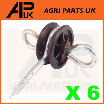 APUK 6 x Elektrischer Zaun Tor Griff Isolatoren Anker Band Schraube Poly Seil Zaun