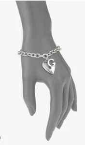 Authentic Gucci Heart Charm G Sterling Silver Size 7 - Picture 1 of 7