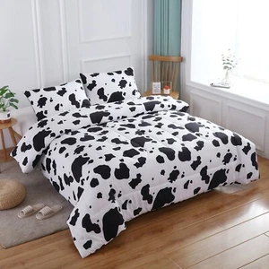 RMFWHKH Cow Print Comforters Black and White Twin Size Comforter Set - Picture 1 of 6