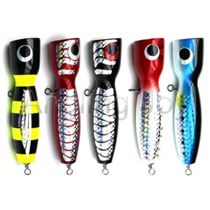 19cm 120g Wood Popper Topwater Fishing Lure Trolling Big Game Handmade Tuna Bait - Picture 1 of 17