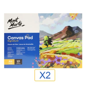 2x 10 White Sheets Mont Marte Canvas Pad A4 Paper Atrist Painting Art Supply - Bild 1 von 1