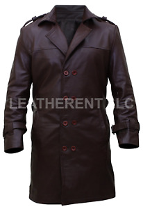 Watchmen Rorschach Jackie Earle Haley Cosplay Real Leather Outerwear Trench Coat