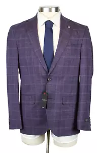 Ted Baker London Suit 40 R Men's Purple Plaid Wool Silk Linen Karl Slim Fit NWT - Picture 1 of 14