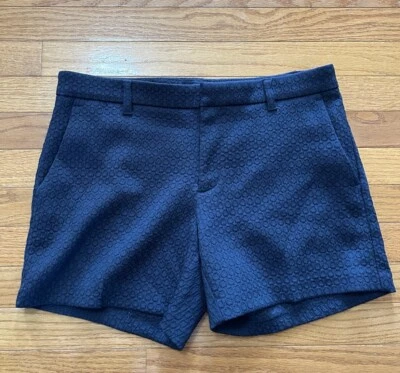 Pantalones Cortos Banana Republic Para Mujer Talla 6 Azul Marino Texturizado Primavera Verano Foto 1 de 4