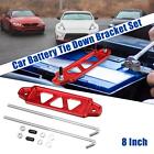 172mm Universal Hollow Car Battery Hold Down Mount Bracket Set Red 8 Inch Bolt