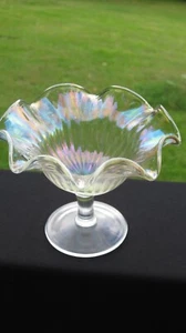 Compota de carnaval Fenton Smooth Rays blanca ¡LIMPIA!!! - Imagen 1 de 5