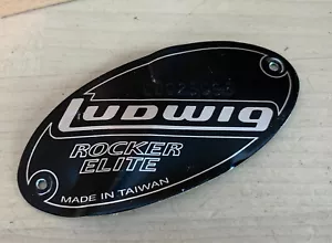 LUDWIG Rocker Elite ovale batteria BADGE piastra adesiva logo emblema parte anni 2000 vintage - Foto 1 di 4
