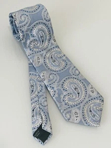 Corbata Sean John Para Hombre Clásica 3.5" W Plateada Azul Paisley Seda - 59" Largo - Imagen 1 de 2