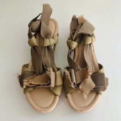 Sandalias vintage de cuero con tiras Nina Ricci talla IT 37 US 7 Foto 1 de 4